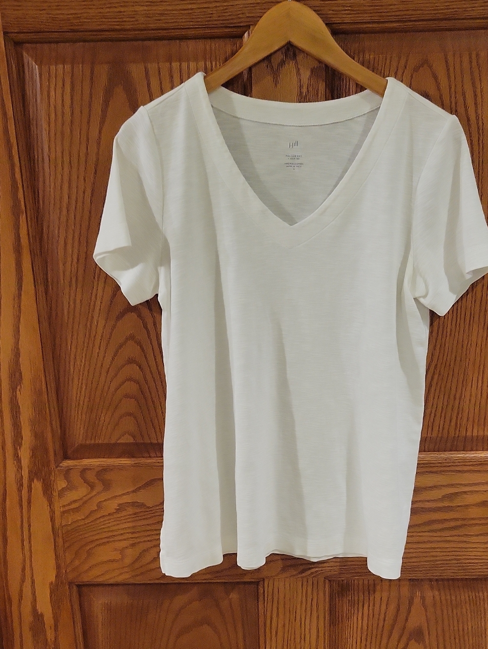 Womens J Jill White Short Sleeved Shirt Size Medium